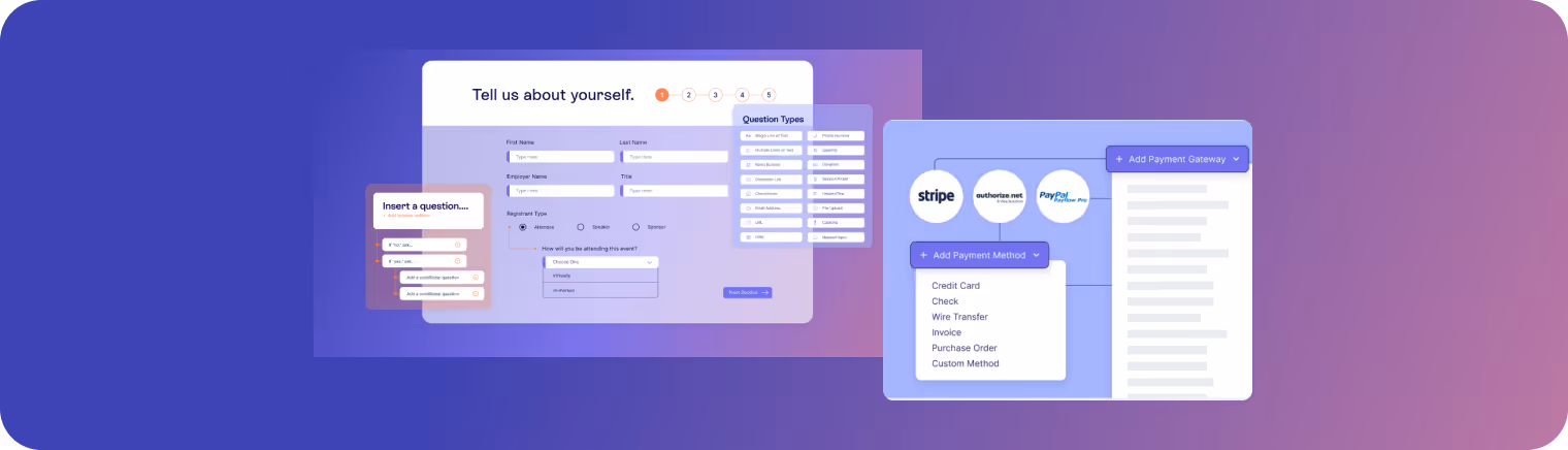 Visual interface of Swoogo's event registration platform